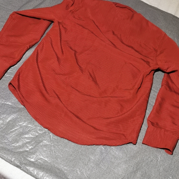 Monte Carlo medium m long sleeved Button up  button down shirt burnt red colour - Picture 9 of 10
